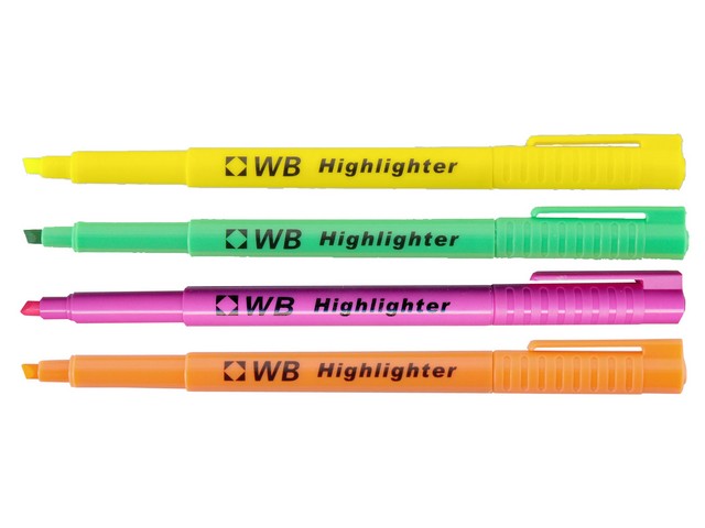 Tekstmarker WB assorti/pk 4