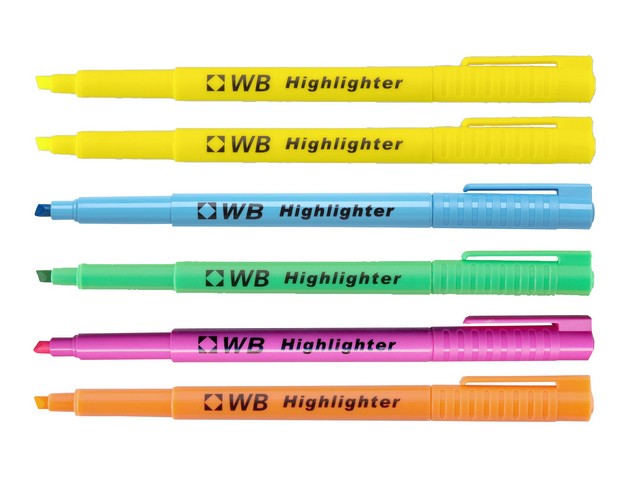 Tekstmarker WB assorti/pk 6