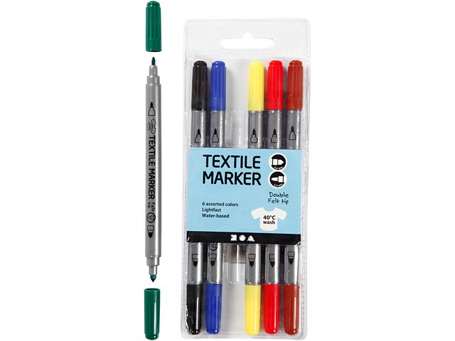 Textielstift 2,3+3,6mm standaard kl/pk6