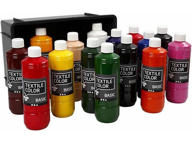 Textielverf basic assorted/ds15x500ml