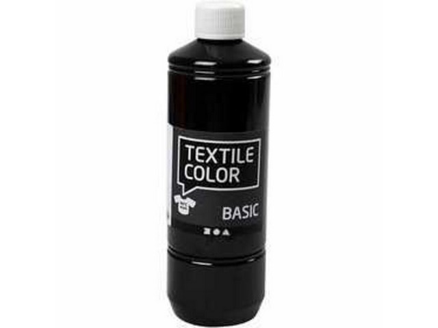 Textielverf basic zwart/fl500ml