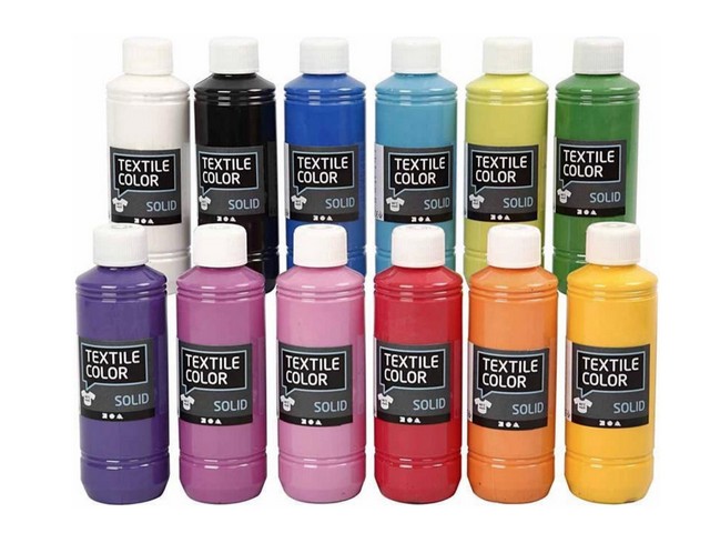 Textielverf dekkend assorti/ds12xfl250ml