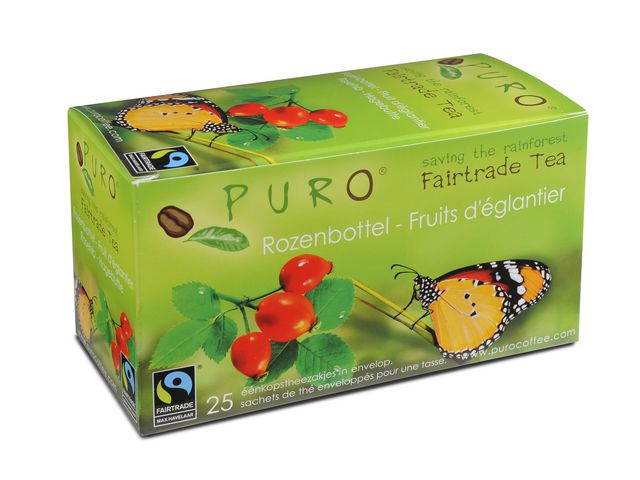 Thee Puro fairtrade rozenbottel/pk6x25