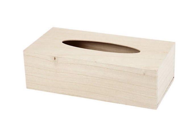 Tissuedoos 27x14x8cm hout