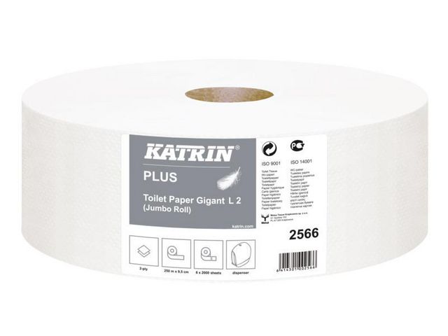 Toiletpapier Katrin 2L 250m wit/pk6