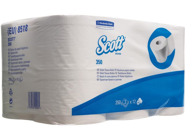 Toiletpapier Scott 3L wit/pk 6x6rlx350v
