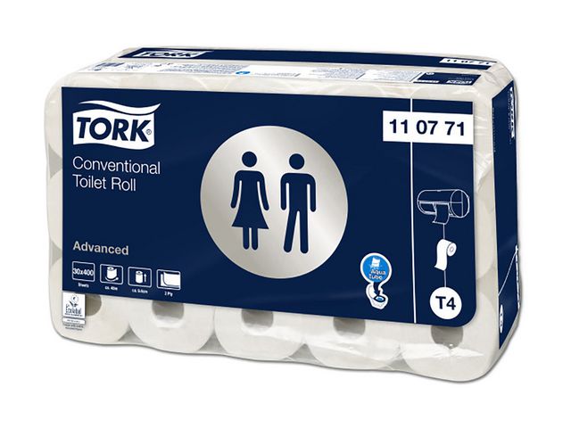 Toiletpapier Tork T4 Adv 2L wt/pk30x400v