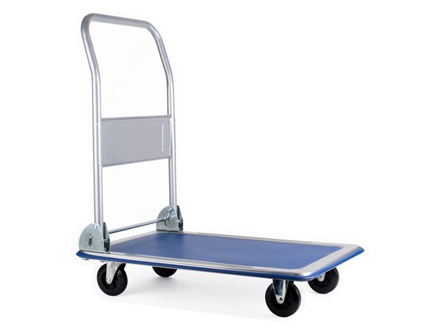Trolley opvouwbaar 150kg zilver blauw