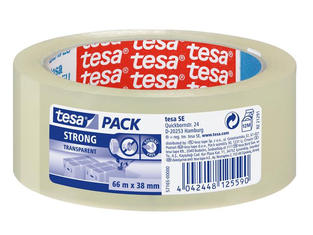 Verpakkingstape Tesa 38x66 strong tr/pk8