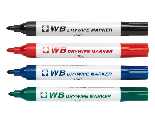Whiteboard marker WB 2mm assorti/etui4