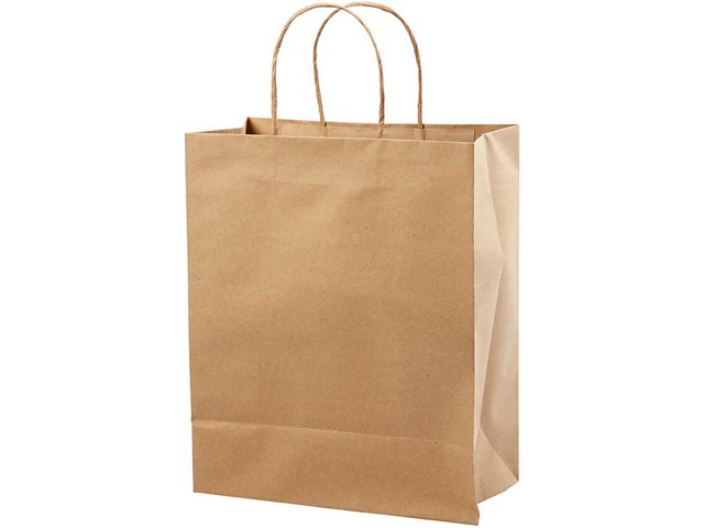 Zak papier 33x26x13cm m/hengsels br/pk10